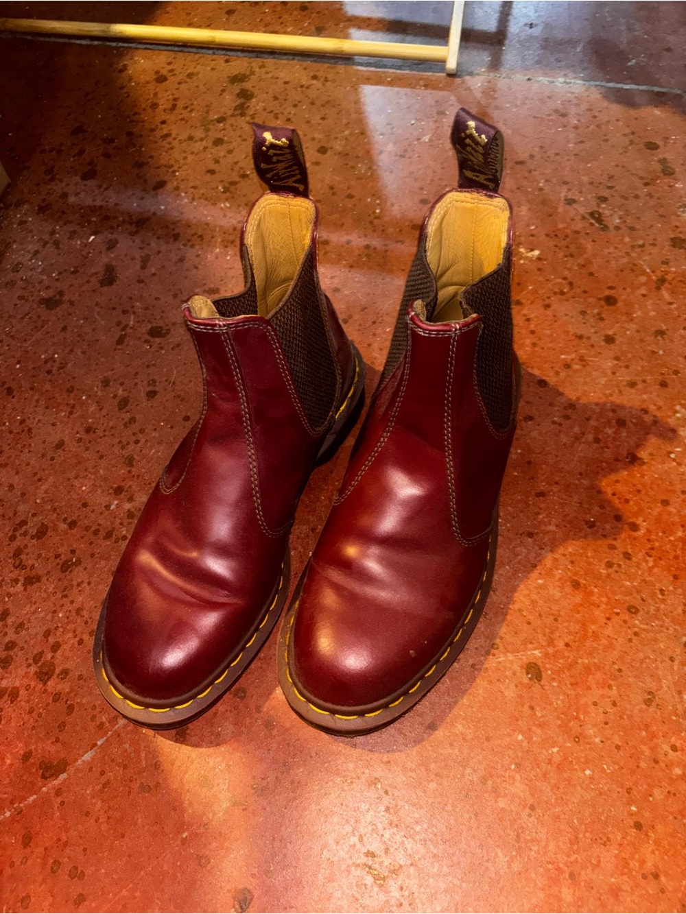 Dr. Martens Burgundy Chelsea Ankle Boots